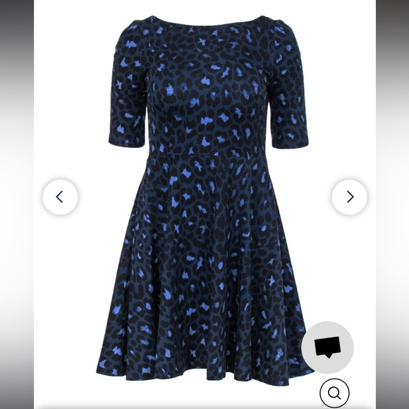 Kate Spade blue leopard print dress - Picture 2 of 7